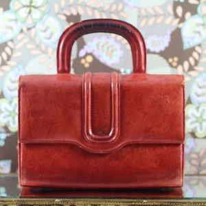Fassbender Vintage Leather Purse Orange Leather